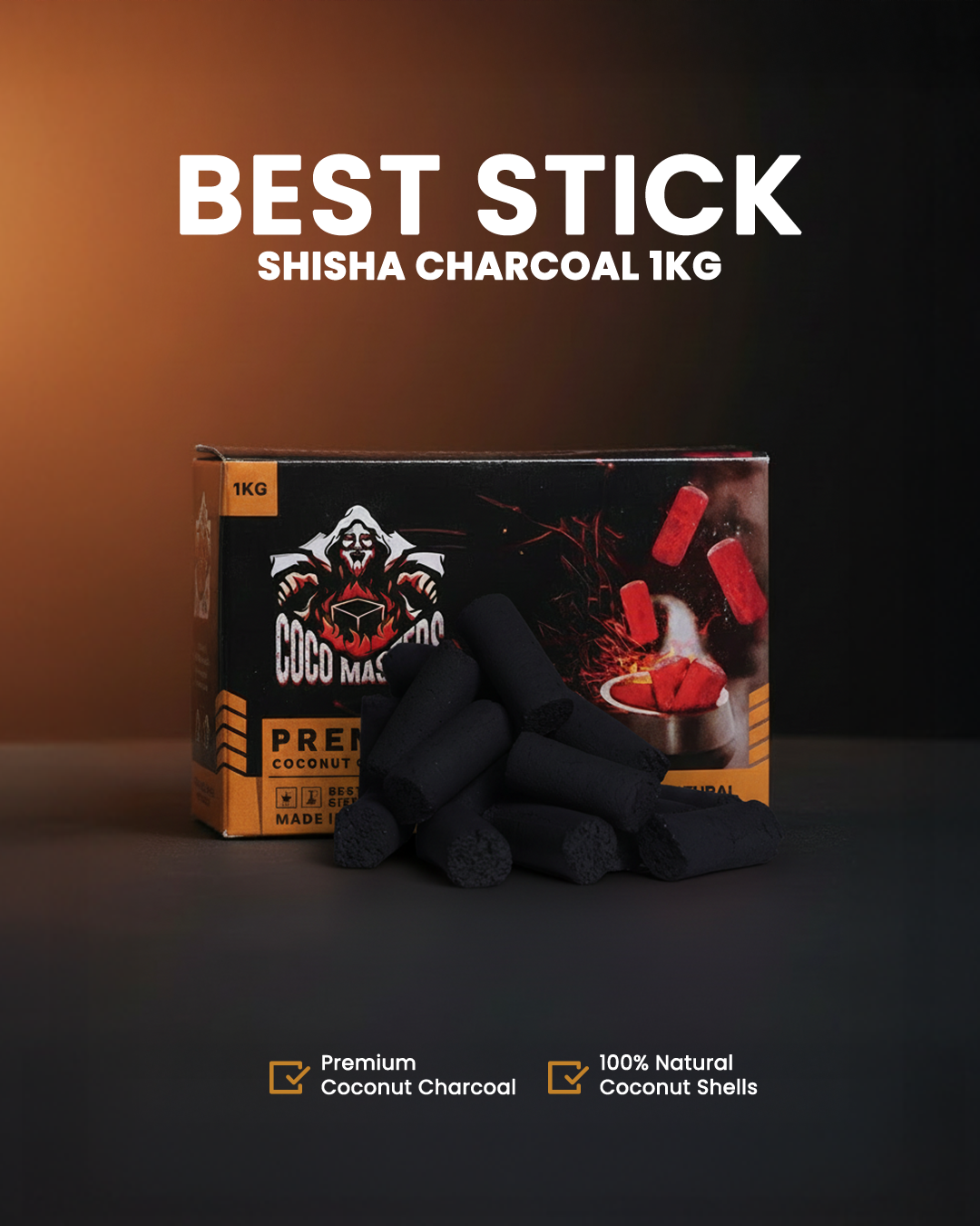 shisha charcoal lebanon cocomasters coconut 100% natural