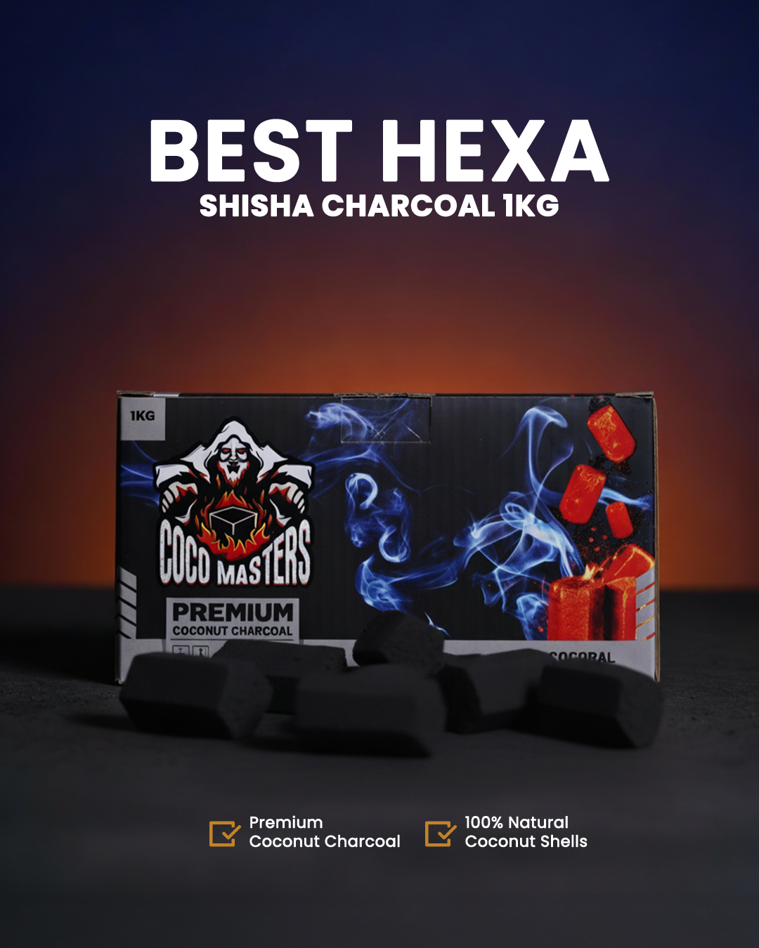 shisha charcoal lebanon cocomasters coconut 100% natural